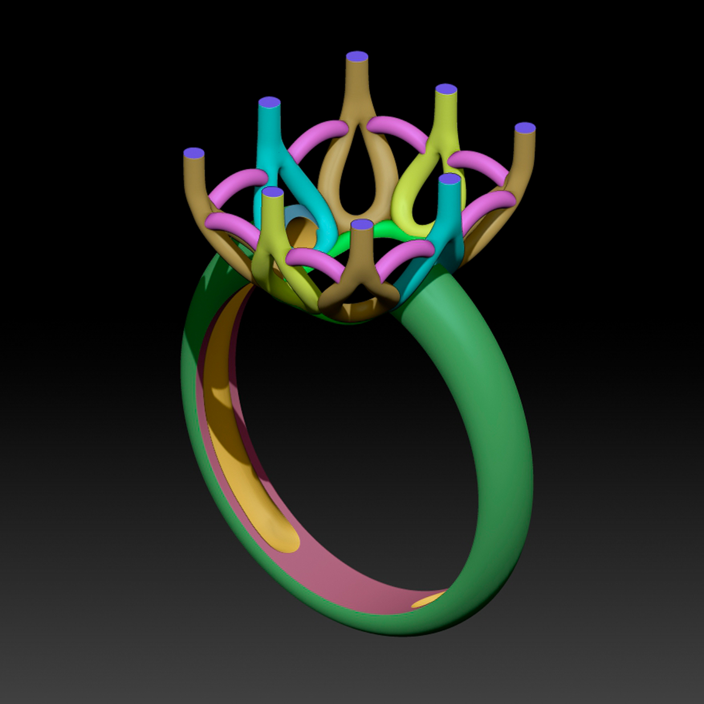 Pieza de formación de joyería en ZBrush — material del curso Smart Design